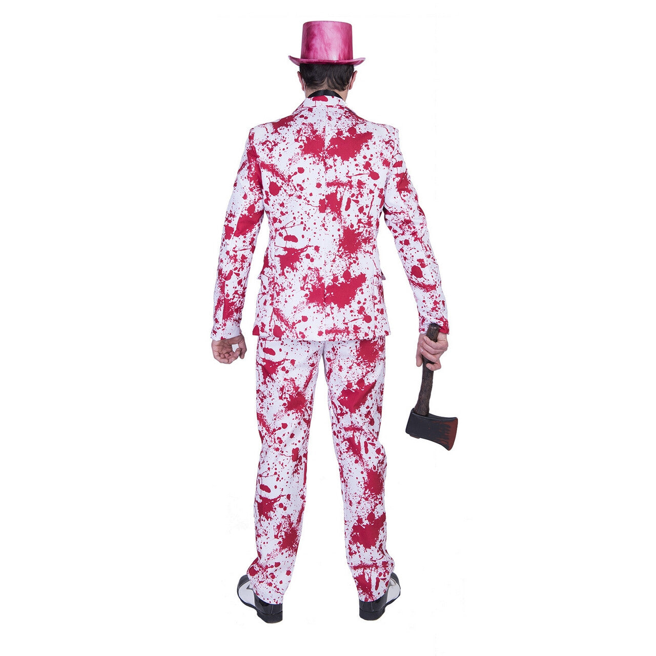 Op deze afbeelding zie je een Kostuums, van het merk Funny Fashion. Bloederige Massamoordenaar Halloween Man Kostuum