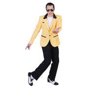Op deze afbeelding zie je een Kostuums, van het merk Funny Fashion. Jasje Bill Rock And Roll Oranje Geel Man
