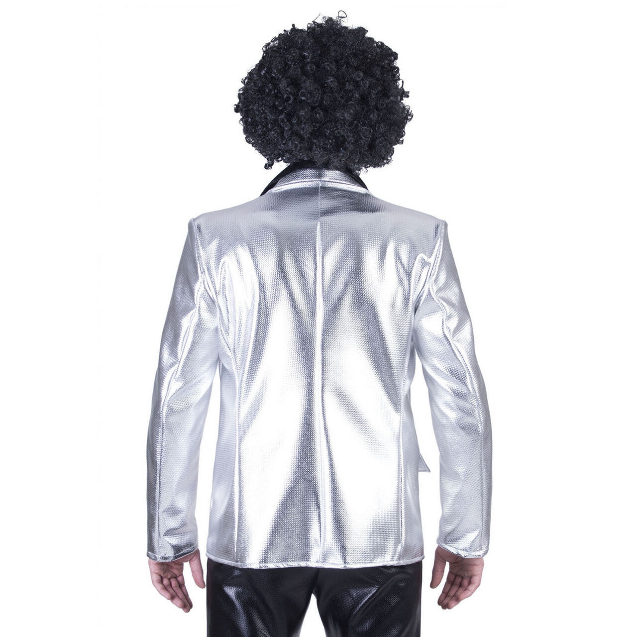 Op deze afbeelding zie je een Kostuums, van het merk Funny Fashion. Glanzend Zilver Disco Godheid Colbert Man