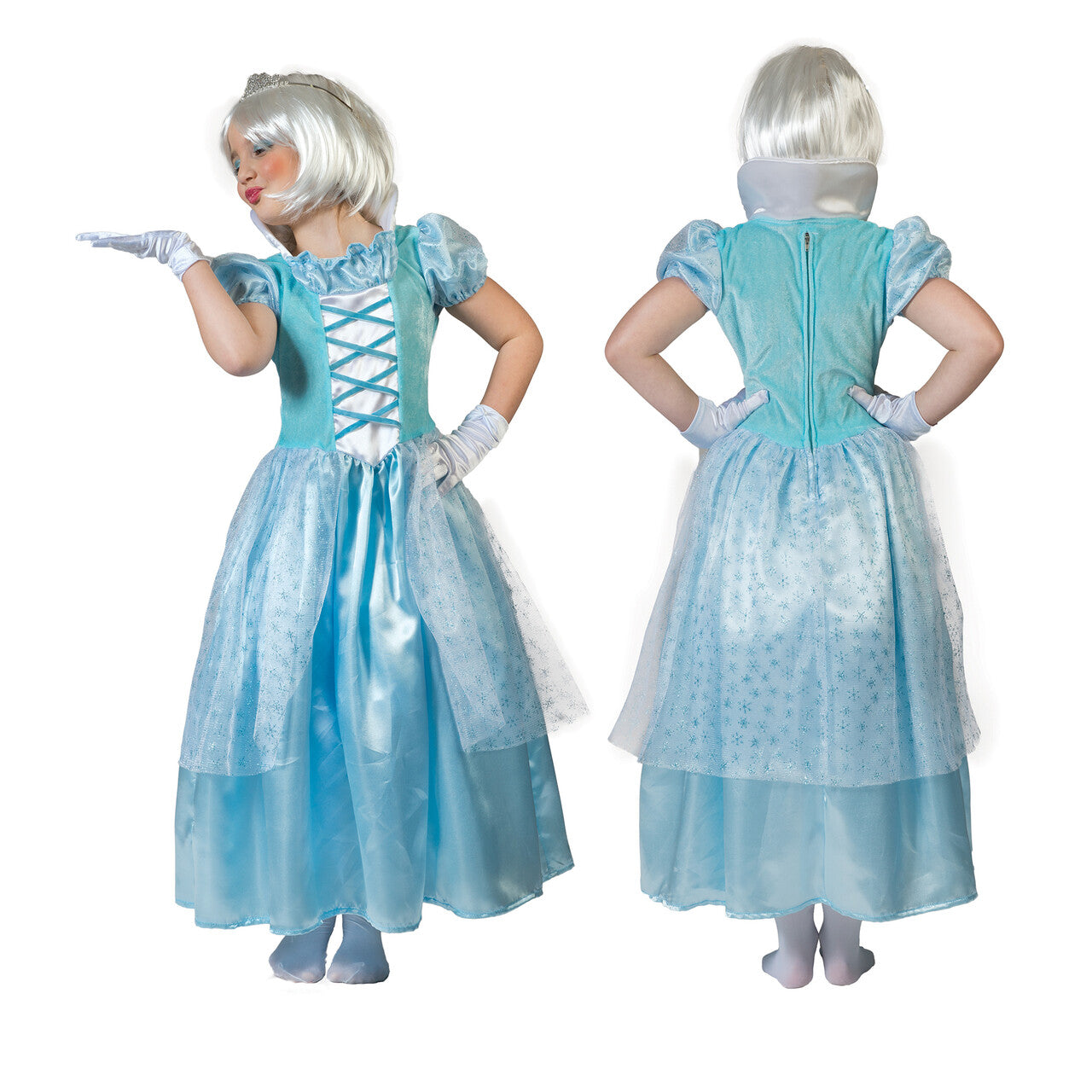 Op deze afbeelding zie je een Kostuums, van het merk Funny Fashion. IJsberg IJsprinses Elsa Meisje Kostuum