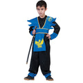 Dodelijk Dolle Japanse Ninja Blauw Jongen Kostuum