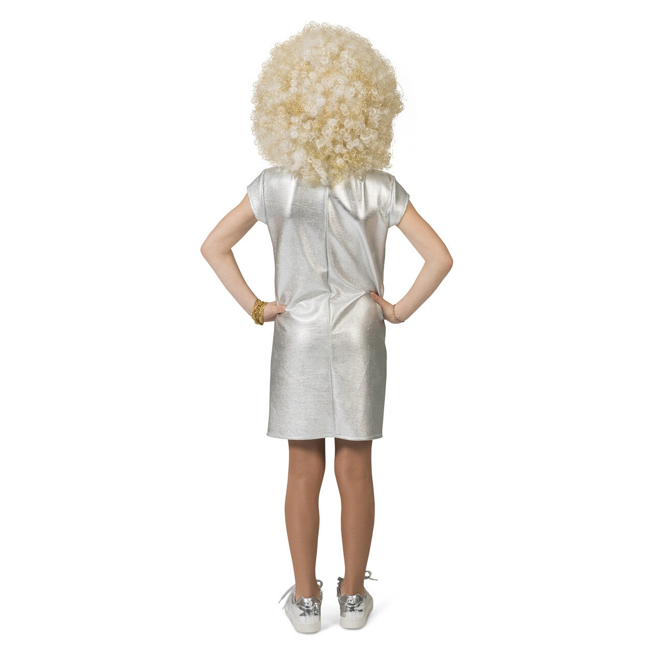 Op deze afbeelding zie je een Kostuums, van het merk Funny Fashion. Love Is Silver Jaren 70 Disco Meisje Kostuum