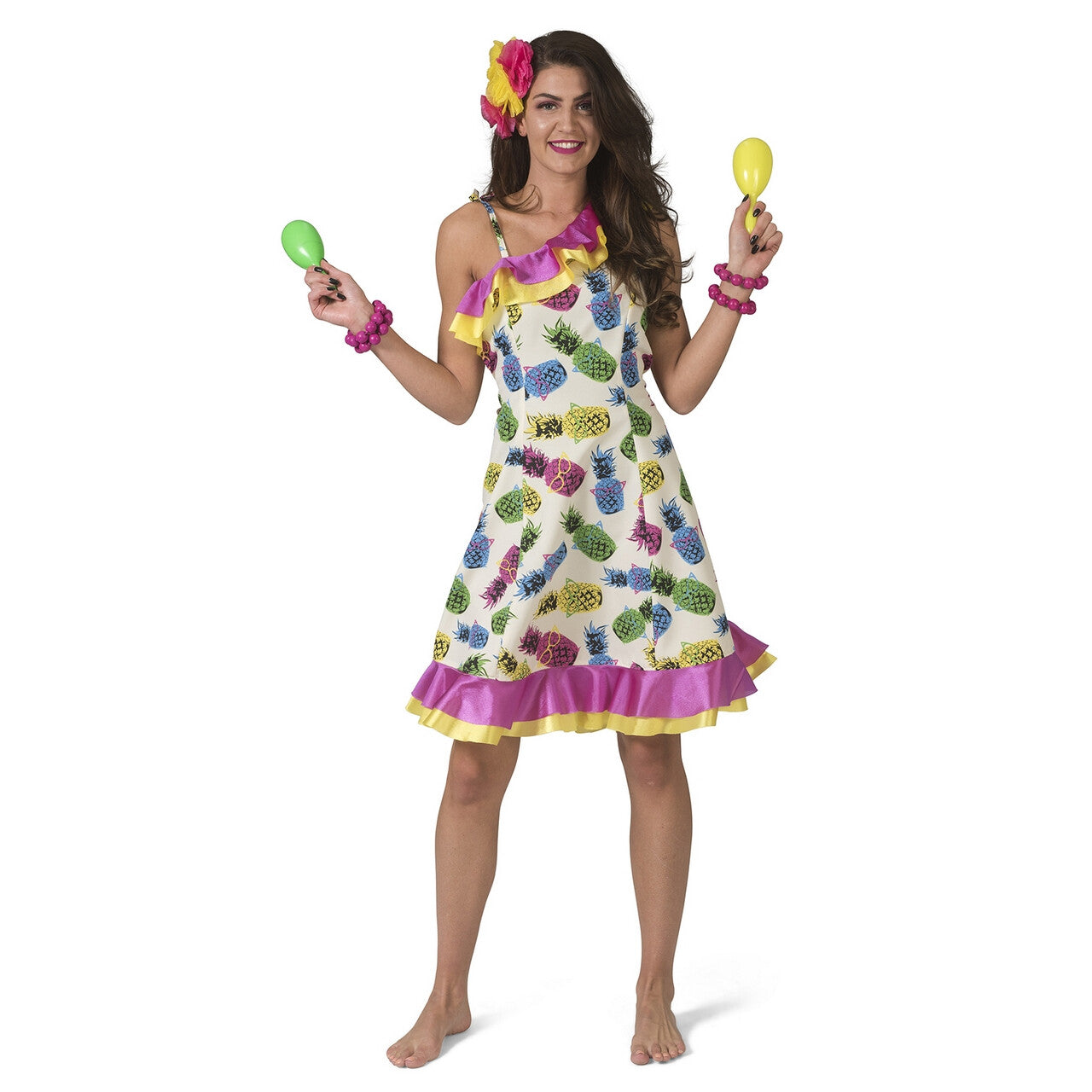 Op deze afbeelding zie je een Kostuums, van het merk Funny Fashion. Tropisch Samba Costa Rica Ananas Vrouw Kostuum