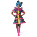 Bunte Punktchen-Clown Hotty Dotty Regenbogen Damenkostüm