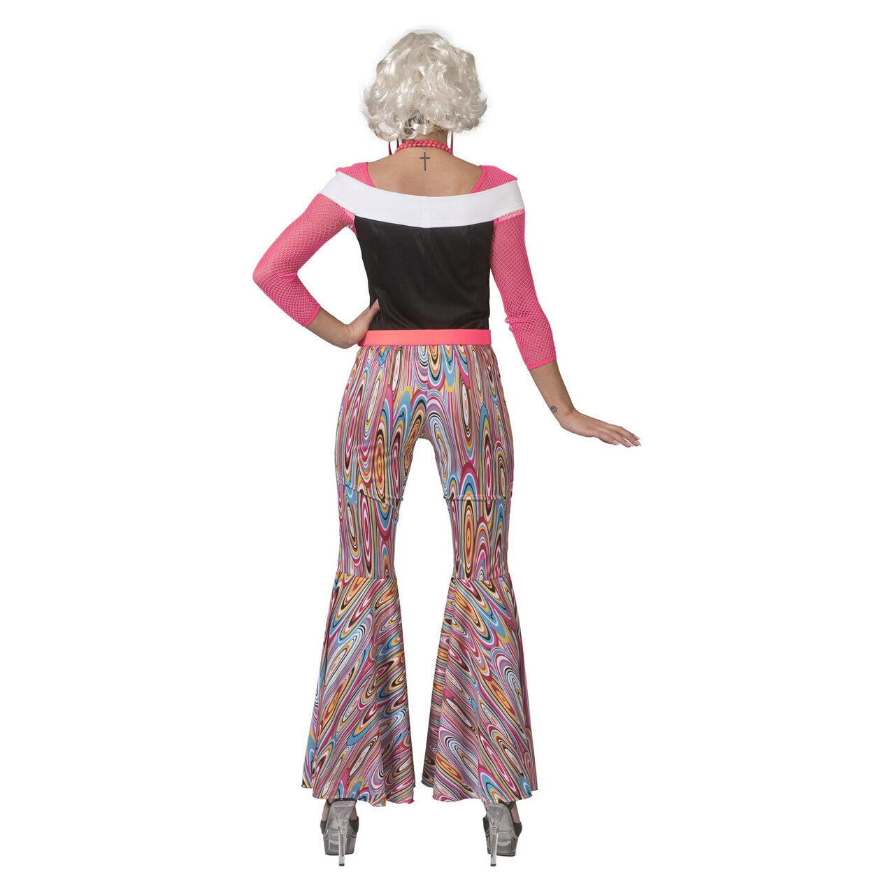 Op deze afbeelding zie je een Kostuums, van het merk Funny Fashion. Heftige Trip Stippen Hippie Broek Wijde Pijpen Vrouw