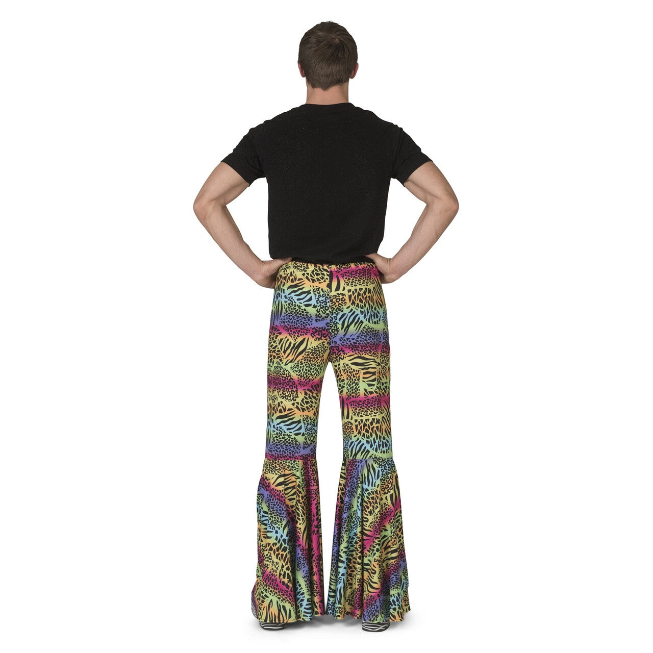 Op deze afbeelding zie je een Kostuums, van het merk Funny Fashion. Urban Jungle Broek Kleurrijke Dieren Print Man
