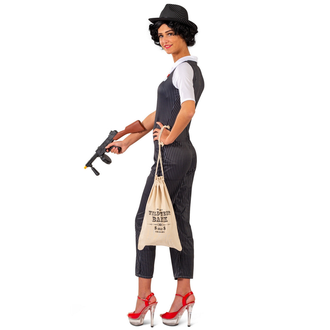 Op deze afbeelding zie je een Kostuums, van het merk Funny Fashion. Beruchte Maffiabazin Donna Vrouw Kostuum