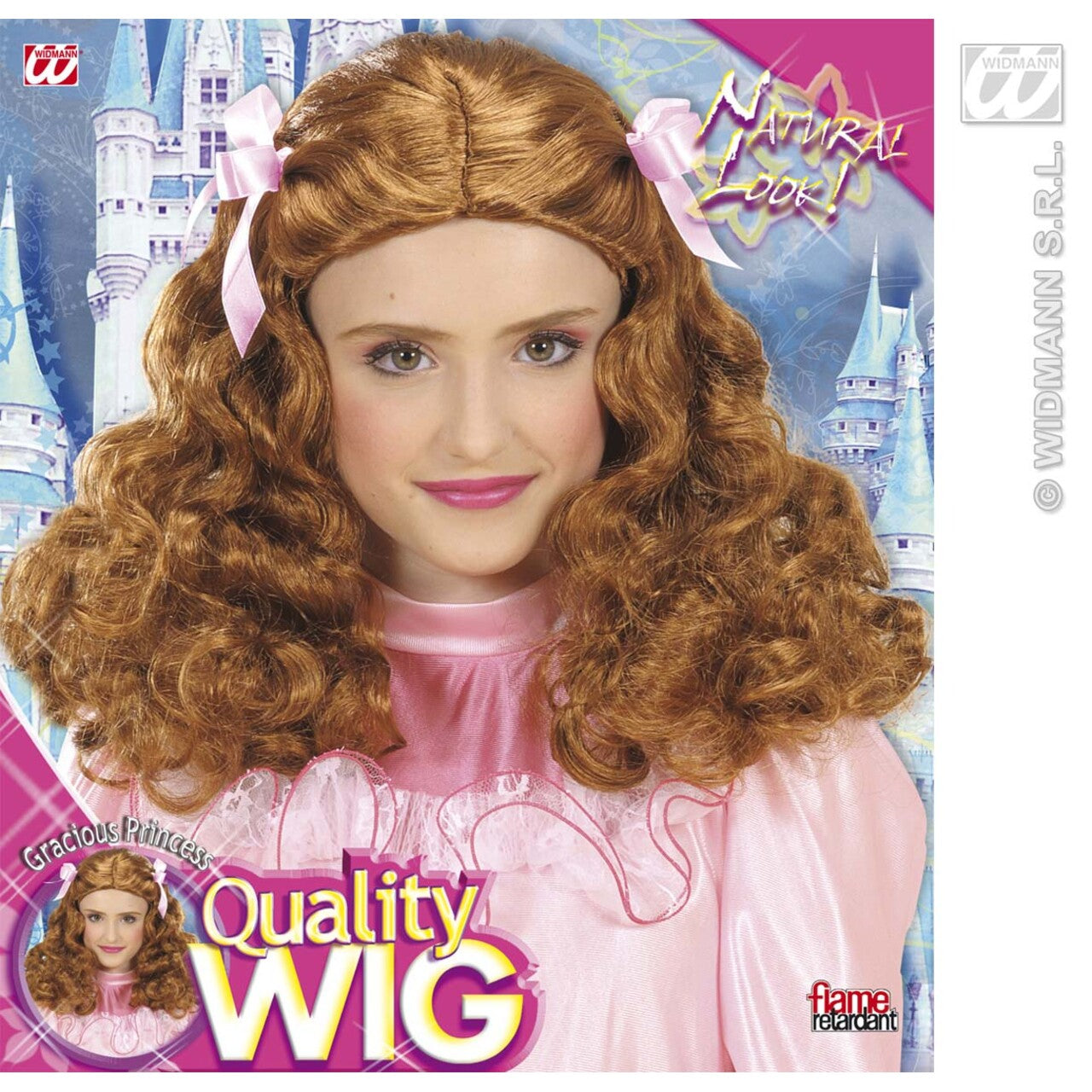Op deze afbeelding zie je een Accessoires, van het merk Widmann. Pruik Prinses Bruin Met Lint