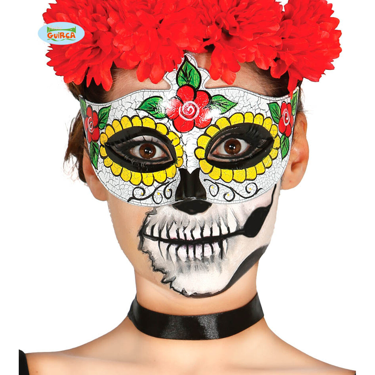 Op deze afbeelding zie je een Accessoires, van het merk Guirca. Day Of The Dead Masker Slecht Gebit