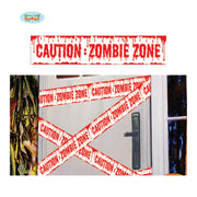 Op deze afbeelding zie je een Decoratie, van het merk Guirca. Afzetlint Caution Zombie Zone 600 X 12 Centimeter