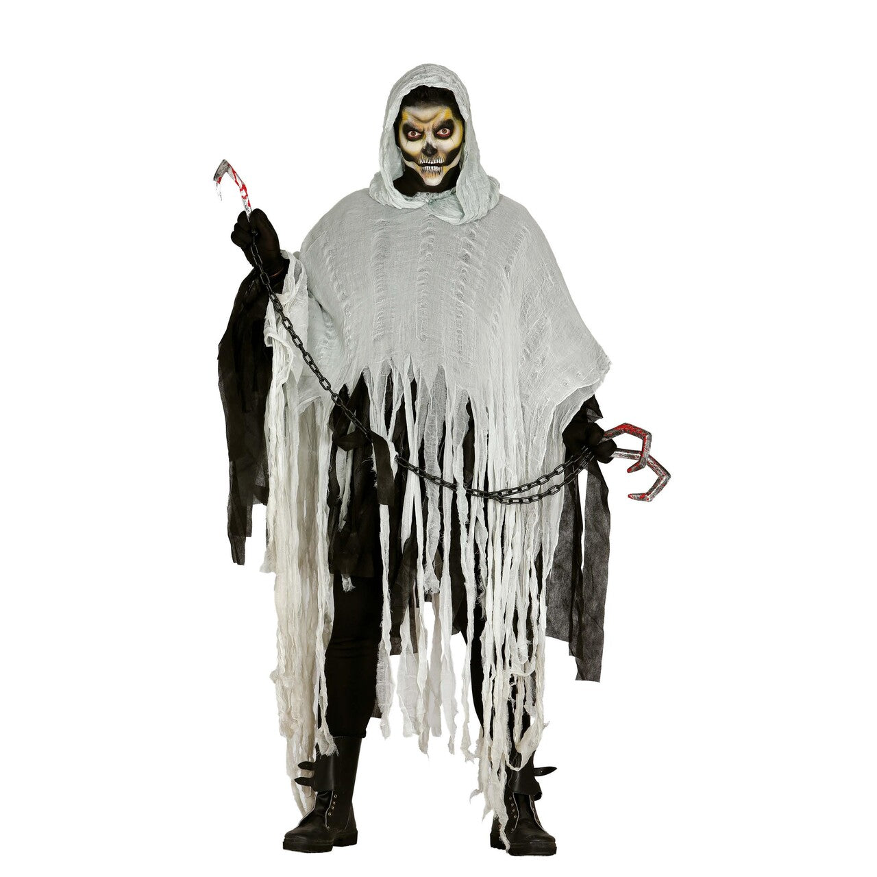 Op deze afbeelding zie je een Kostuums, van het merk Guirca. Gescheurde Zombie Mantel Grijs Kostuum