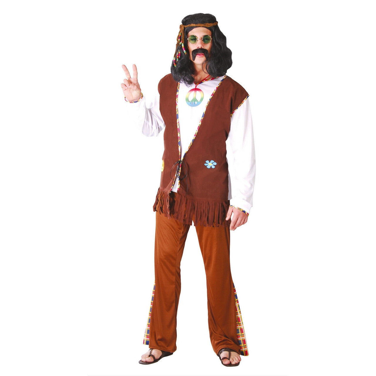 Op deze afbeelding zie je een Kostuums, van het merk Guirca. Peace Man Hippie Kostuum