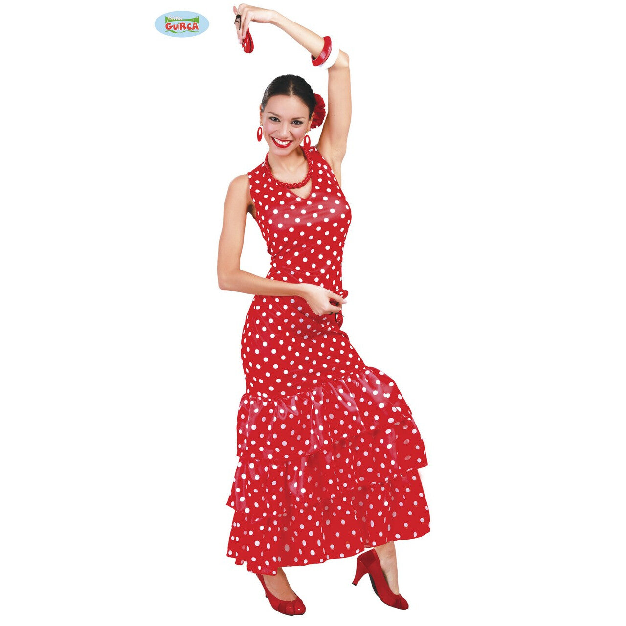 Op deze afbeelding zie je een Kostuums, van het merk Guirca. Flamenco Danseres Conchita Vrouw Kostuum
