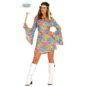 Op deze afbeelding zie je een Kostuums, van het merk Guirca. Lovely Love Flower Power Vrouw Kostuum