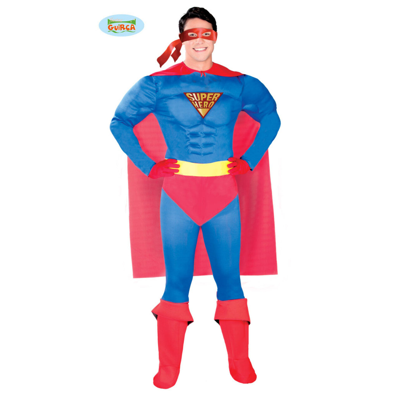 Op deze afbeelding zie je een Kostuums, van het merk Guirca. Ultimate Power Blauwe Superheld Man Kostuum