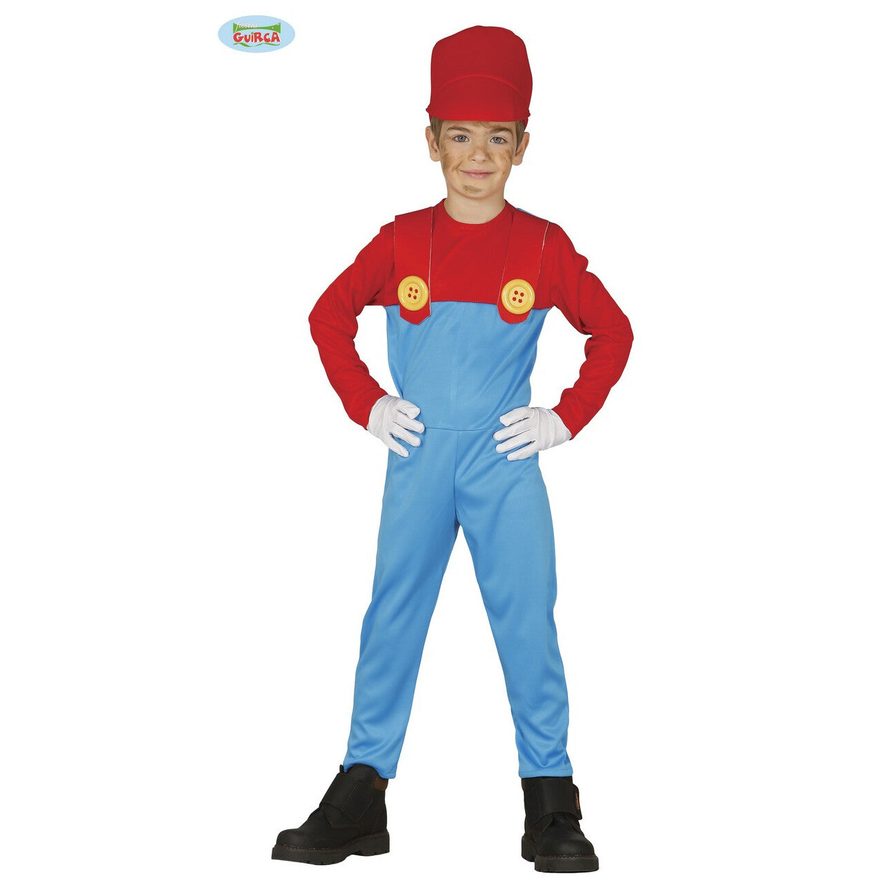 Op deze afbeelding zie je een Kostuums, van het merk Guirca. Stoer Mario Overall Jongen Kostuum