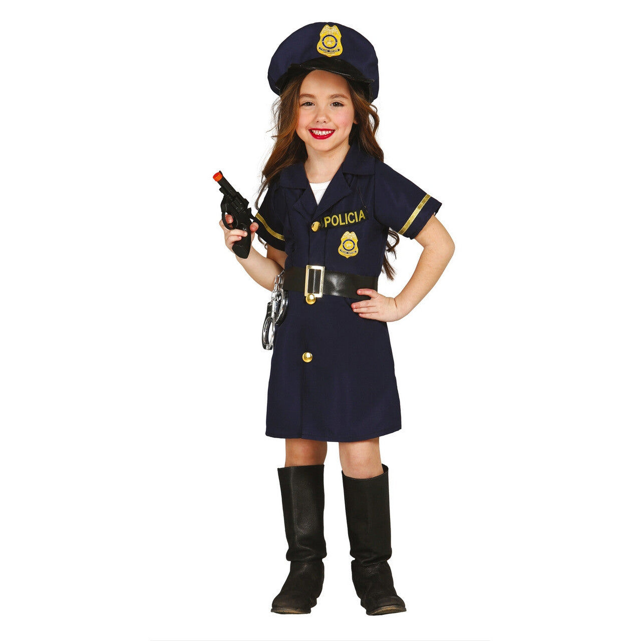 Op deze afbeelding zie je een Kostuums, van het merk Guirca. Moedige Mandy Politie Meisje Kostuum