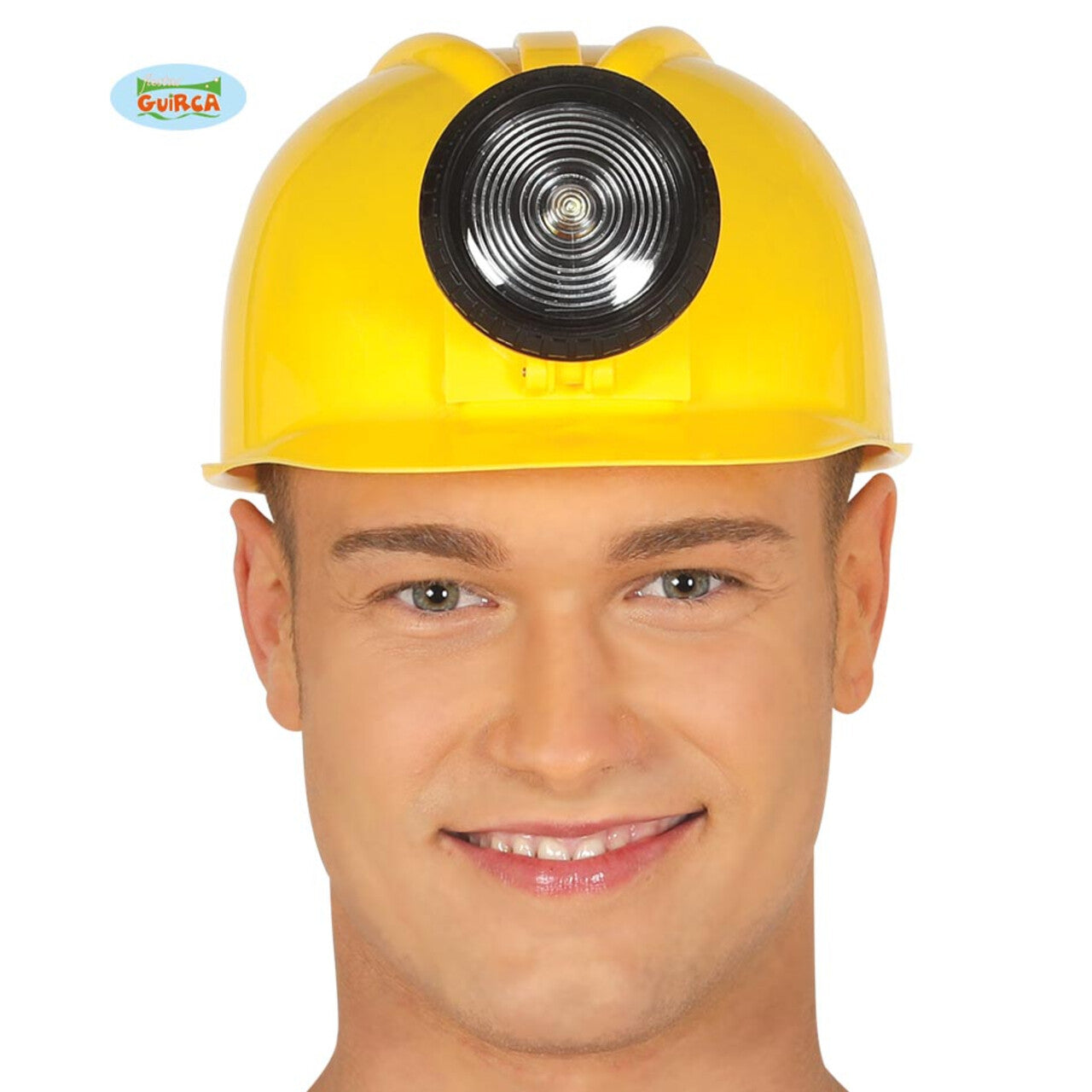 Op deze afbeelding zie je een Accessoires, van het merk Guirca. Helm Mijnwerker Bouwvakker Met Lamp