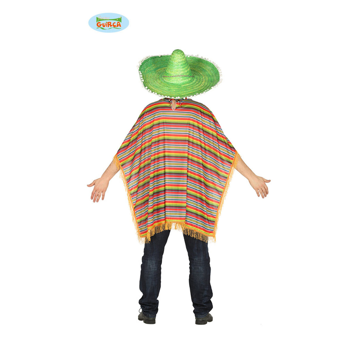 Op deze afbeelding zie je een Kostuums, van het merk Guirca. Mexicaanse Fiesta Poncho Kostuum