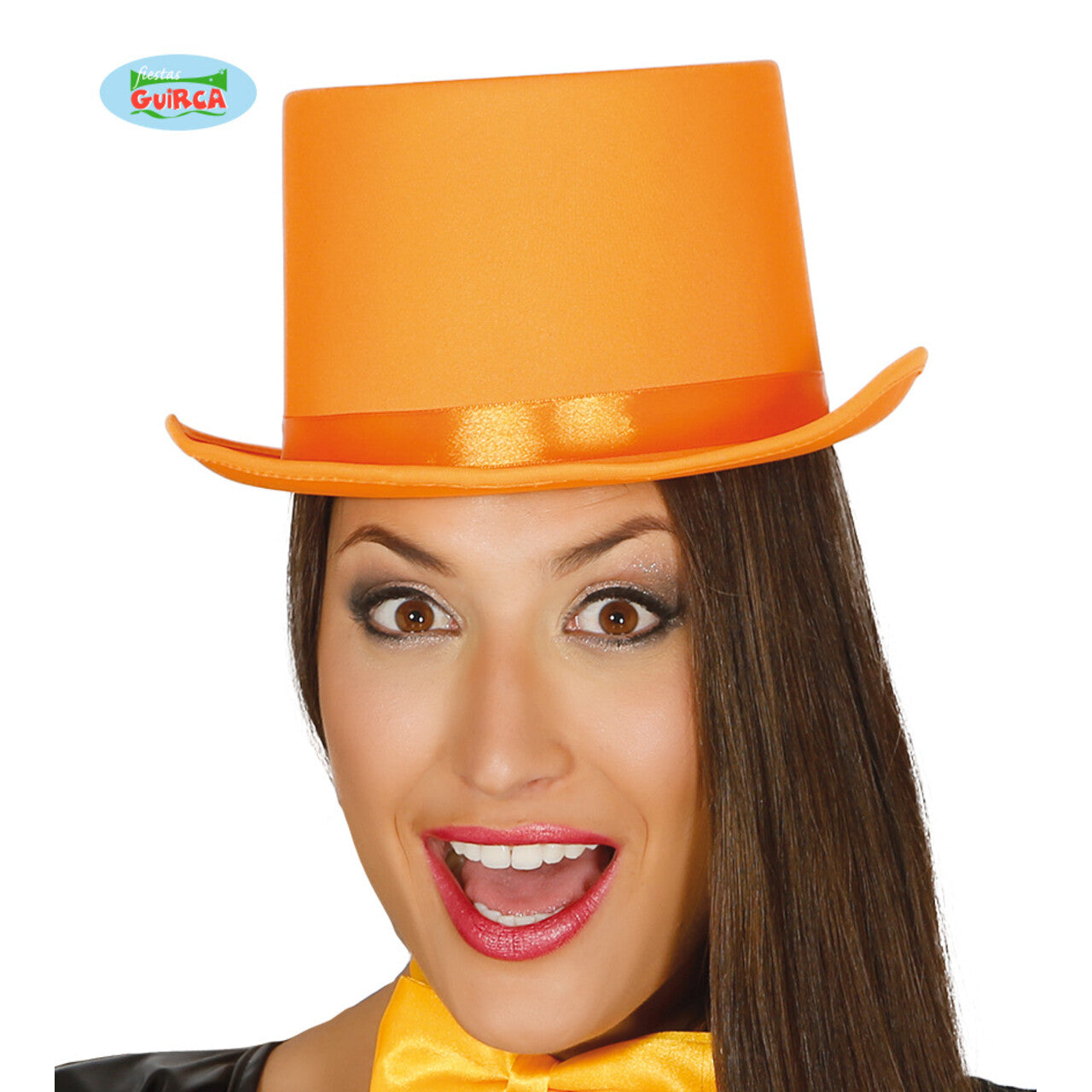 Op deze afbeelding zie je een Accessoires, van het merk Guirca. Hoge Hoed Musical Danser Oranje