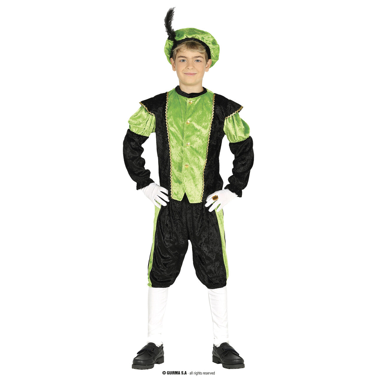 Op deze afbeelding zie je een Kostuums, van het merk Guirma. Roetveeg Piet Groen Kind Kostuum