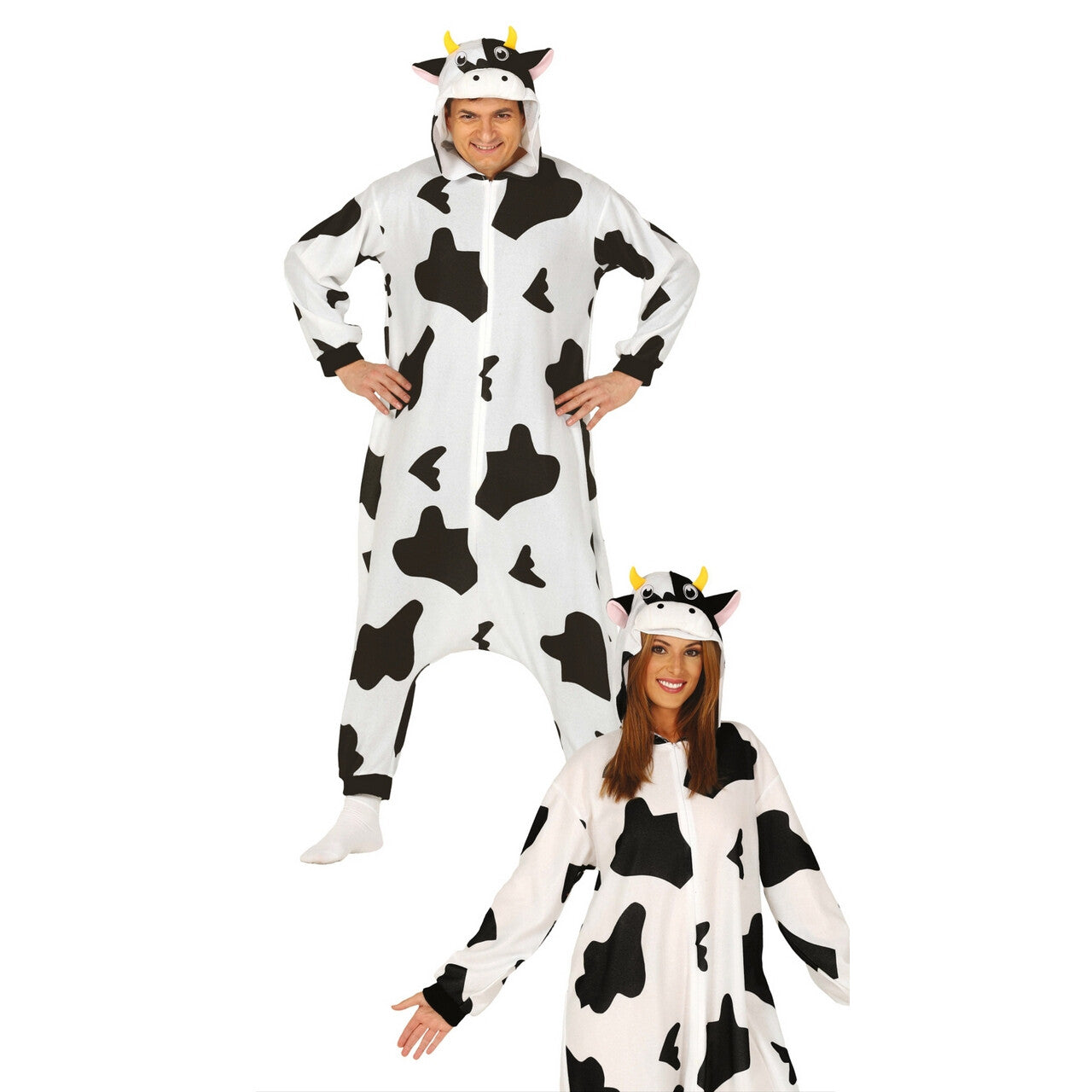 Op deze afbeelding zie je een Kostuums, van het merk Guirca. Zwarte Witte Melk Koe Kostuum