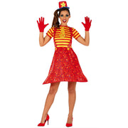 Op deze afbeelding zie je een Kostuums, van het merk Guirca. Confetti Regen Circus Clown Vrouw Kostuum