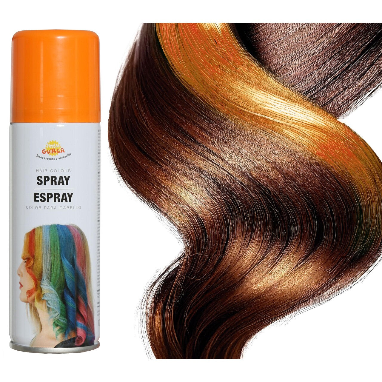 Op deze afbeelding zie je een Accessoires, van het merk Guirca. Fluorescerend Oranje Haarspray