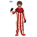 Clown Effrayant Rayé Enfant Costume