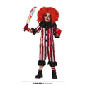 Clown Dhorreur Rayé Rouges Et Blancs Costume