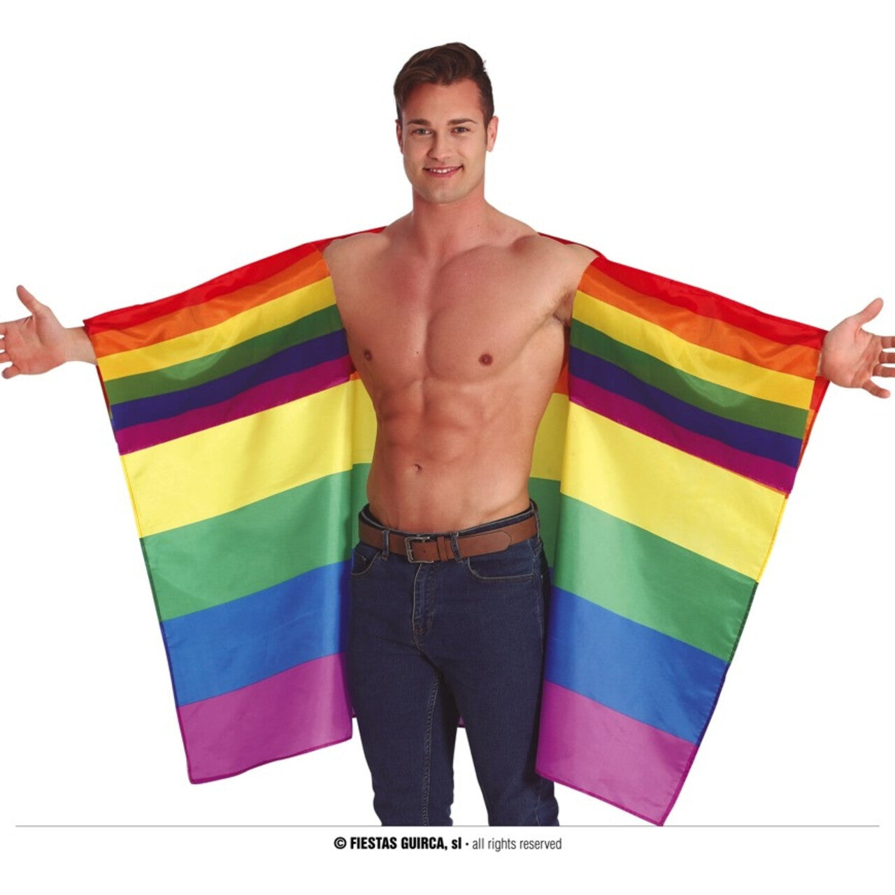 Op deze afbeelding zie je een Kostuums, van het merk Guirca. Vlieg Met Mij Mee Naar De Regenboog Cape