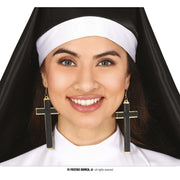 Op deze afbeelding zie je een Accessoires, van het merk Guirca. Kruis Oorbellen 9 Cm