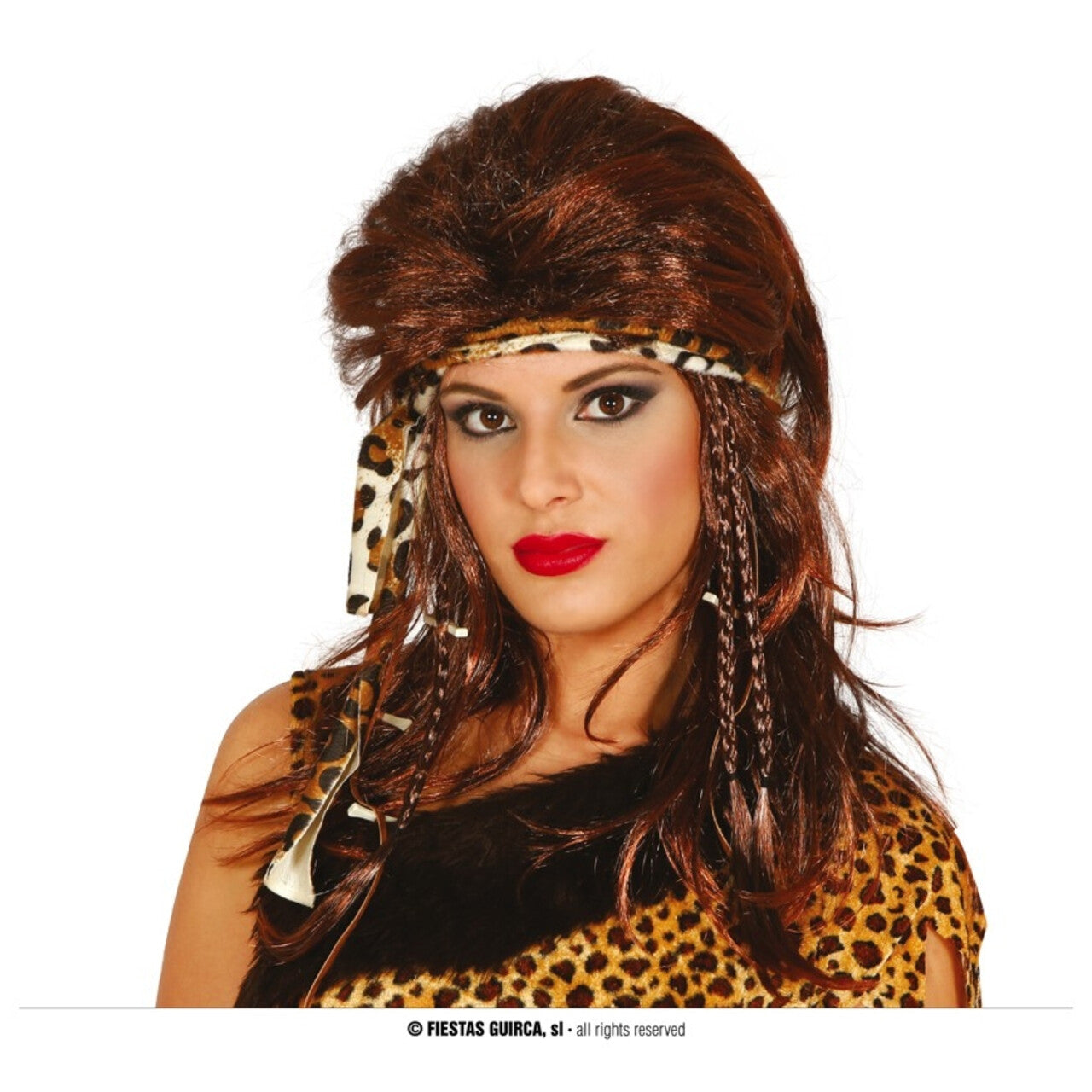 Op deze afbeelding zie je een Accessoires, van het merk Guirca. Holbewoner Pruik Met Hoofdband