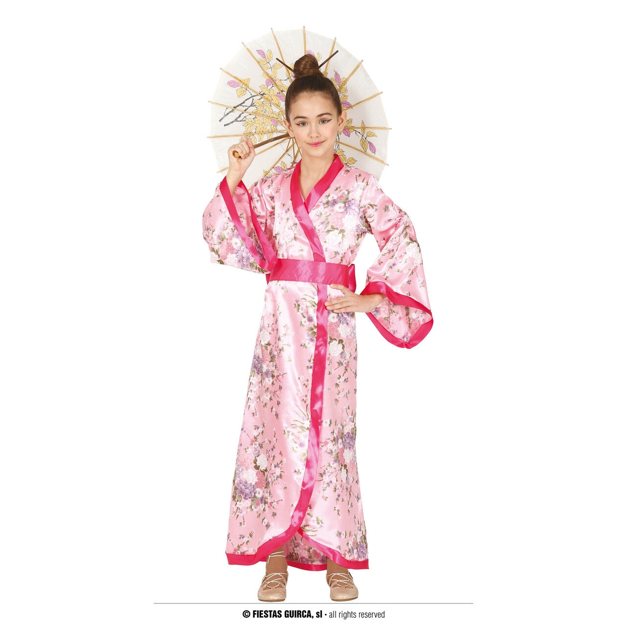 Op deze afbeelding zie je een Kostuums, van het merk Guirca. Roze Stijlvolle Kimono Meisje Kostuum