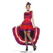 Op deze afbeelding zie je een Kostuums, van het merk Guirca. Can Can Showgirl Rood Paars Vrouw Kostuum