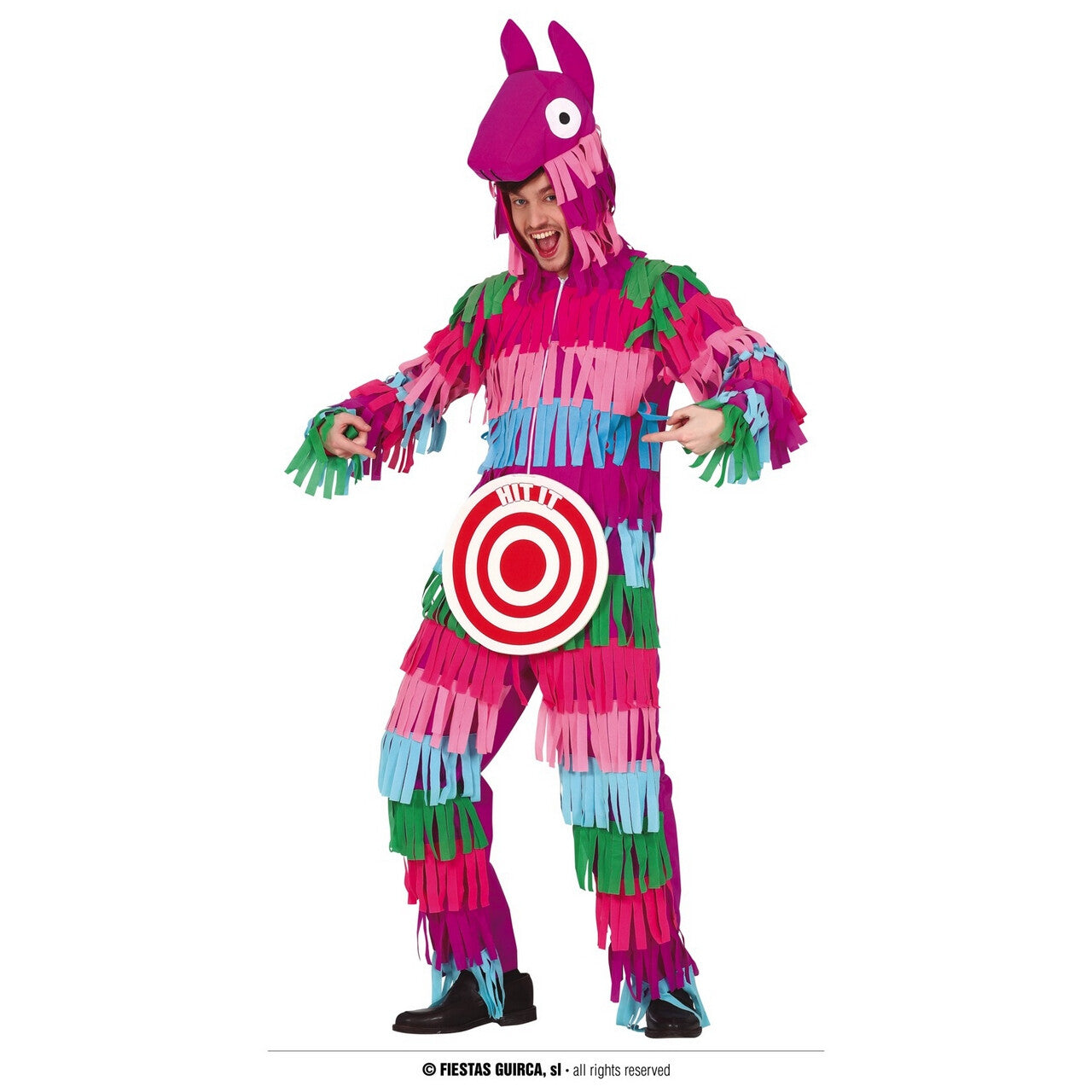 Op deze afbeelding zie je een Kostuums, van het merk Guirca. Hit Me Hard Pinata Kostuum