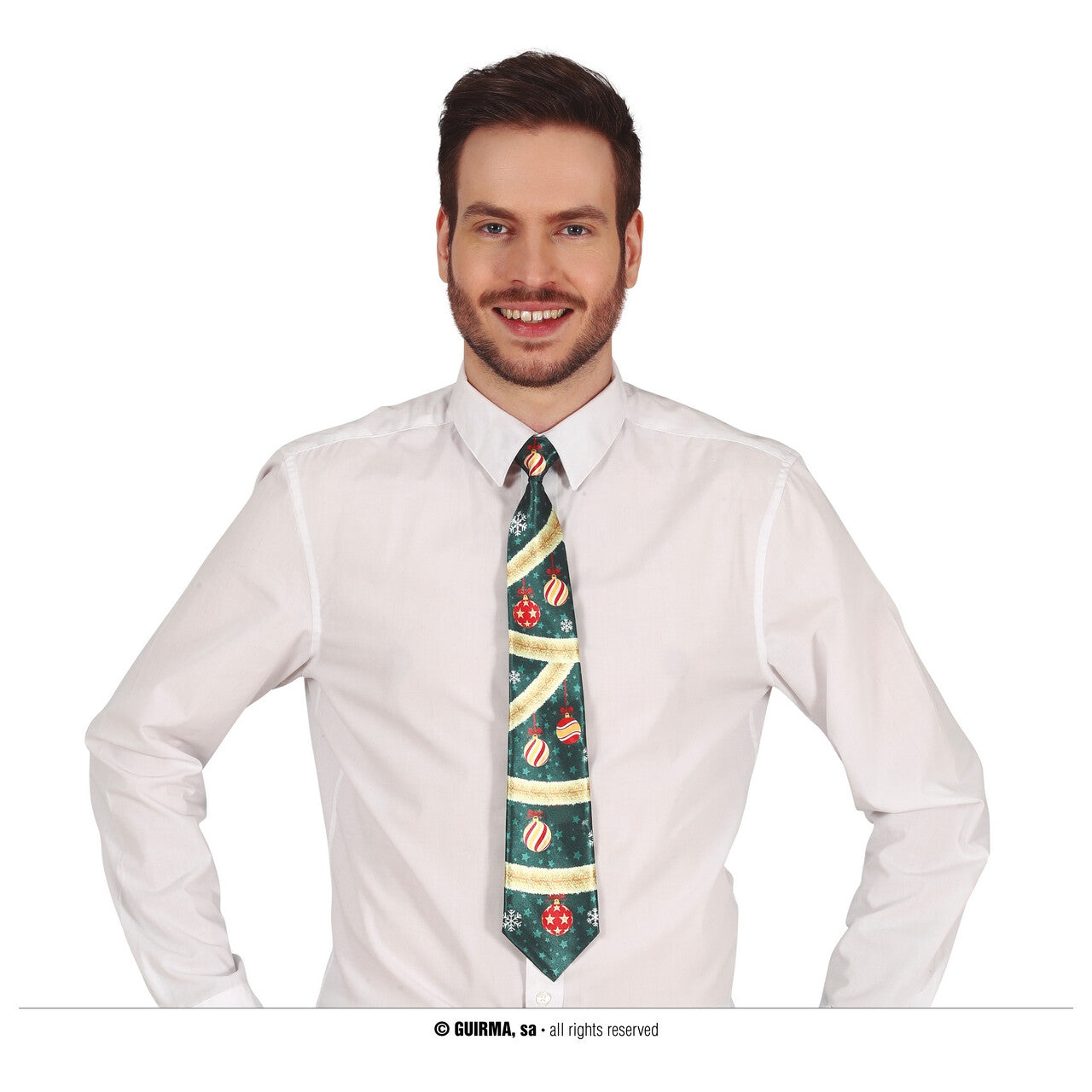 Op deze afbeelding zie je een Accessoires, van het merk Guirma. Hang Ze Daar Maar Op Kerstballen Stropdas 45 Centimeter