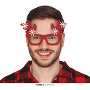 Op deze afbeelding zie je een Accessoires, van het merk Guirma. Rode Rudolf Glitter Kerst Bril