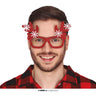 Rode Rudolf Glitter Kerst Bril