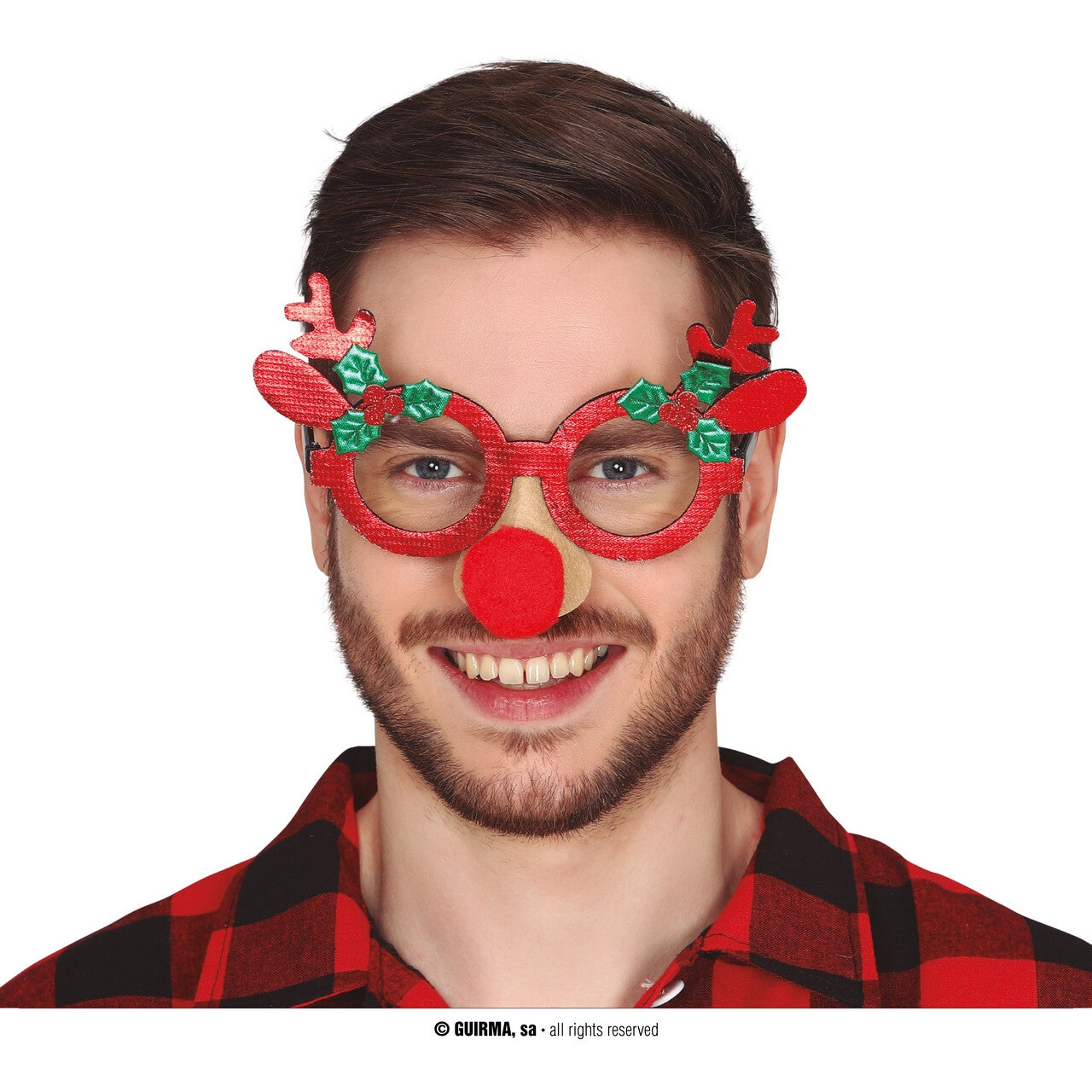 Op deze afbeelding zie je een Accessoires, van het merk Guirma. Ruud Dolf Kerst Bril Met Neusje