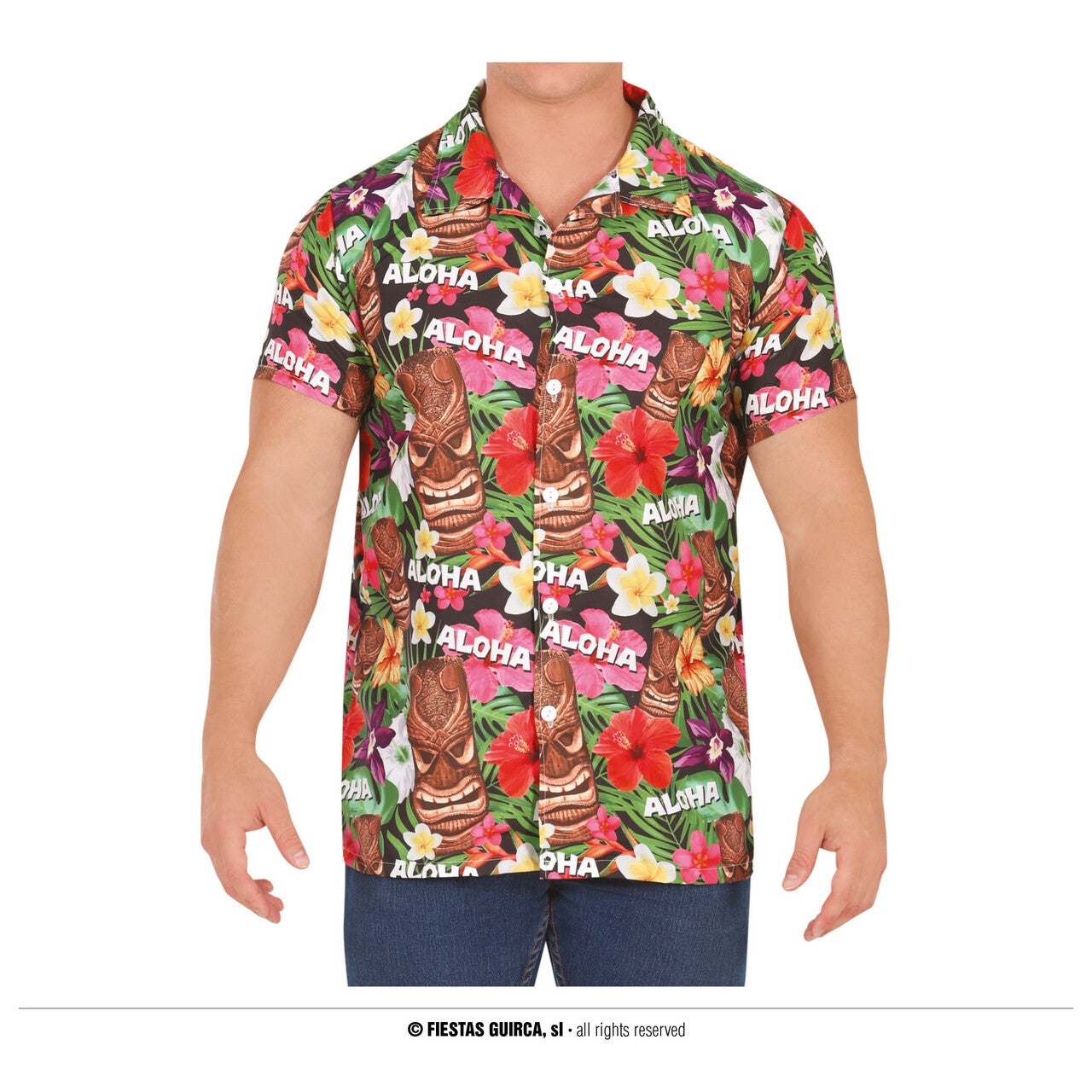 Op deze afbeelding zie je een Kostuums, van het merk Guirca. Aloha Hallo Hawaii Blouse Man