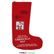 Op deze afbeelding zie je een Decoratie, van het merk Guirma. Xmas Schoorsteen Sok Special Delivery Rood