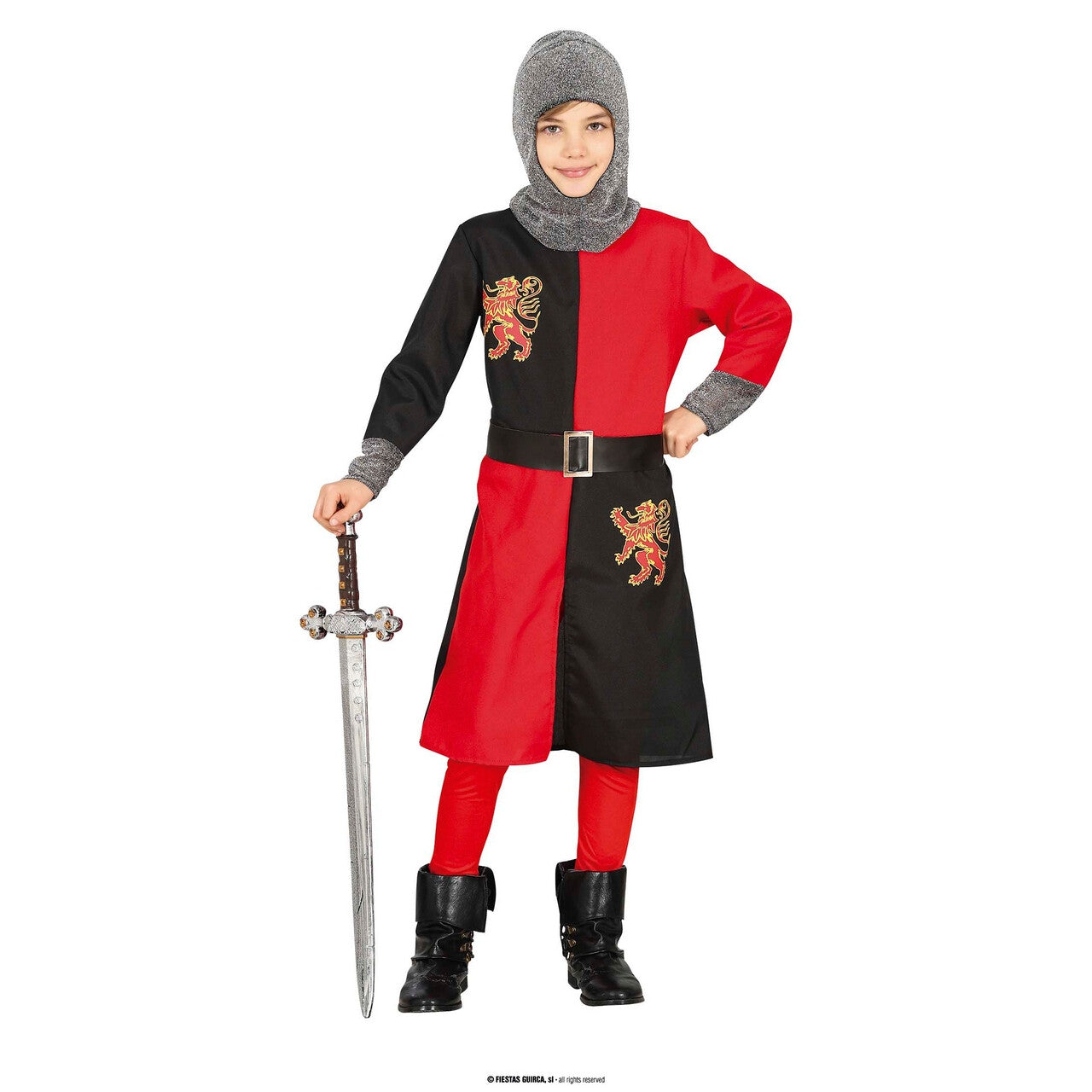 Op deze afbeelding zie je een Kostuums, van het merk Guirca. Middeleeuwse Ridder Van De Vierkante Tafel Ricardo Jongen Kostuum