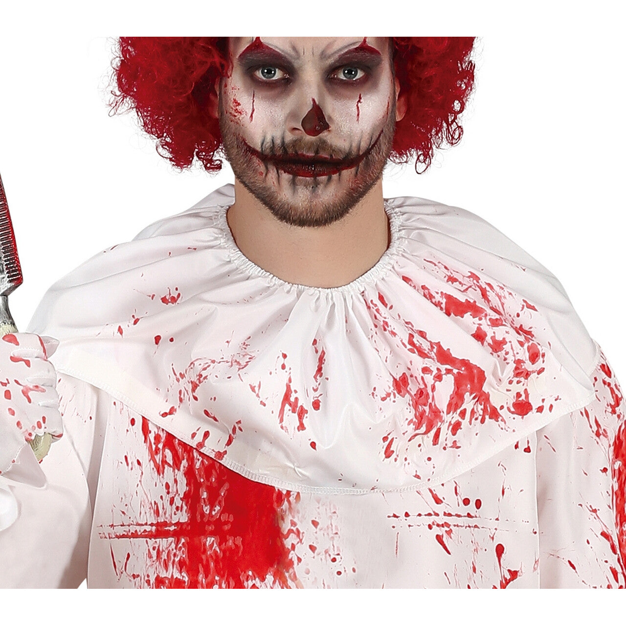 Op deze afbeelding zie je een Kostuums, van het merk Guirca. Bloederige Scary Killer Clown Kostuum