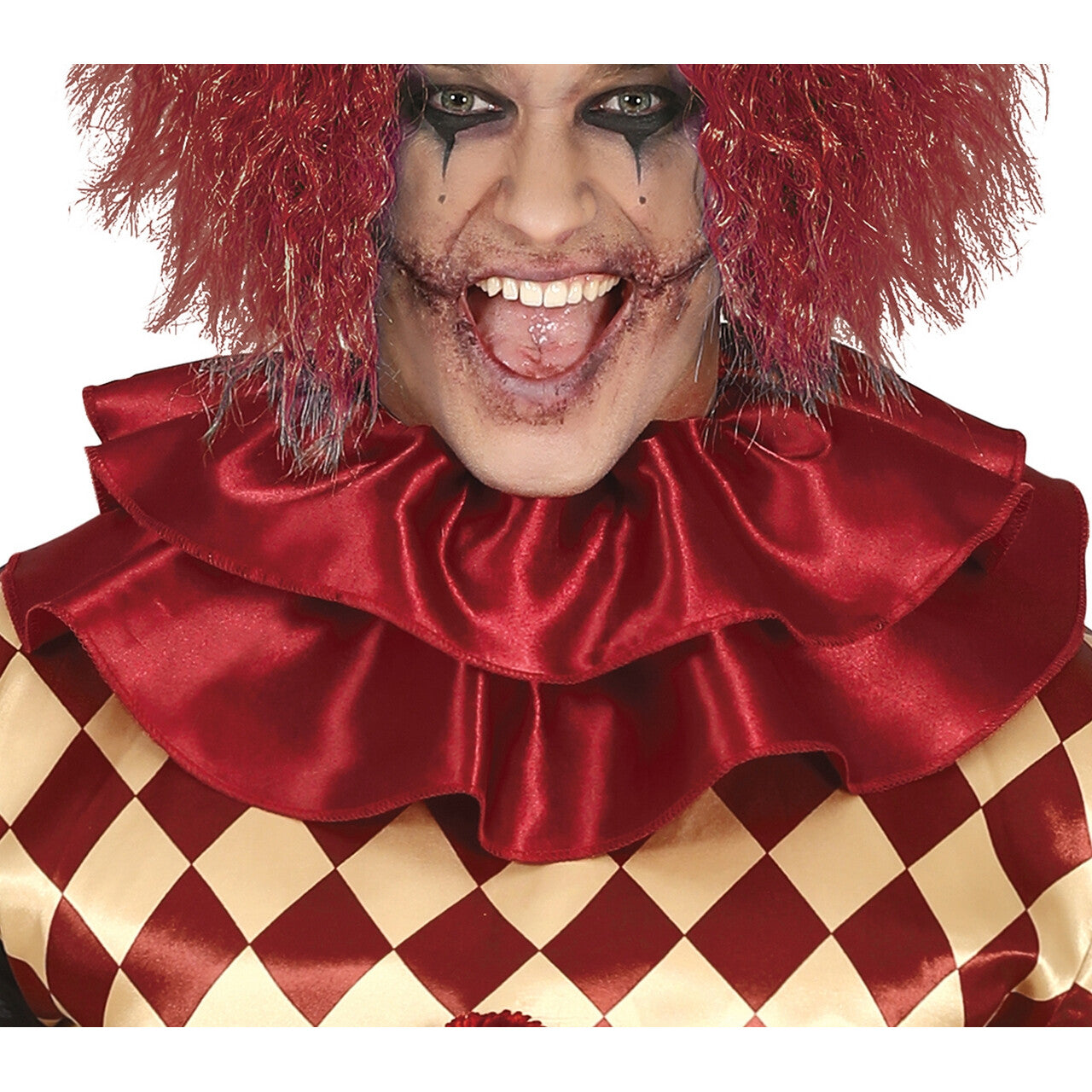 Op deze afbeelding zie je een Kostuums, van het merk Guirca. Niet Zo Lollige Clown Man Kostuum