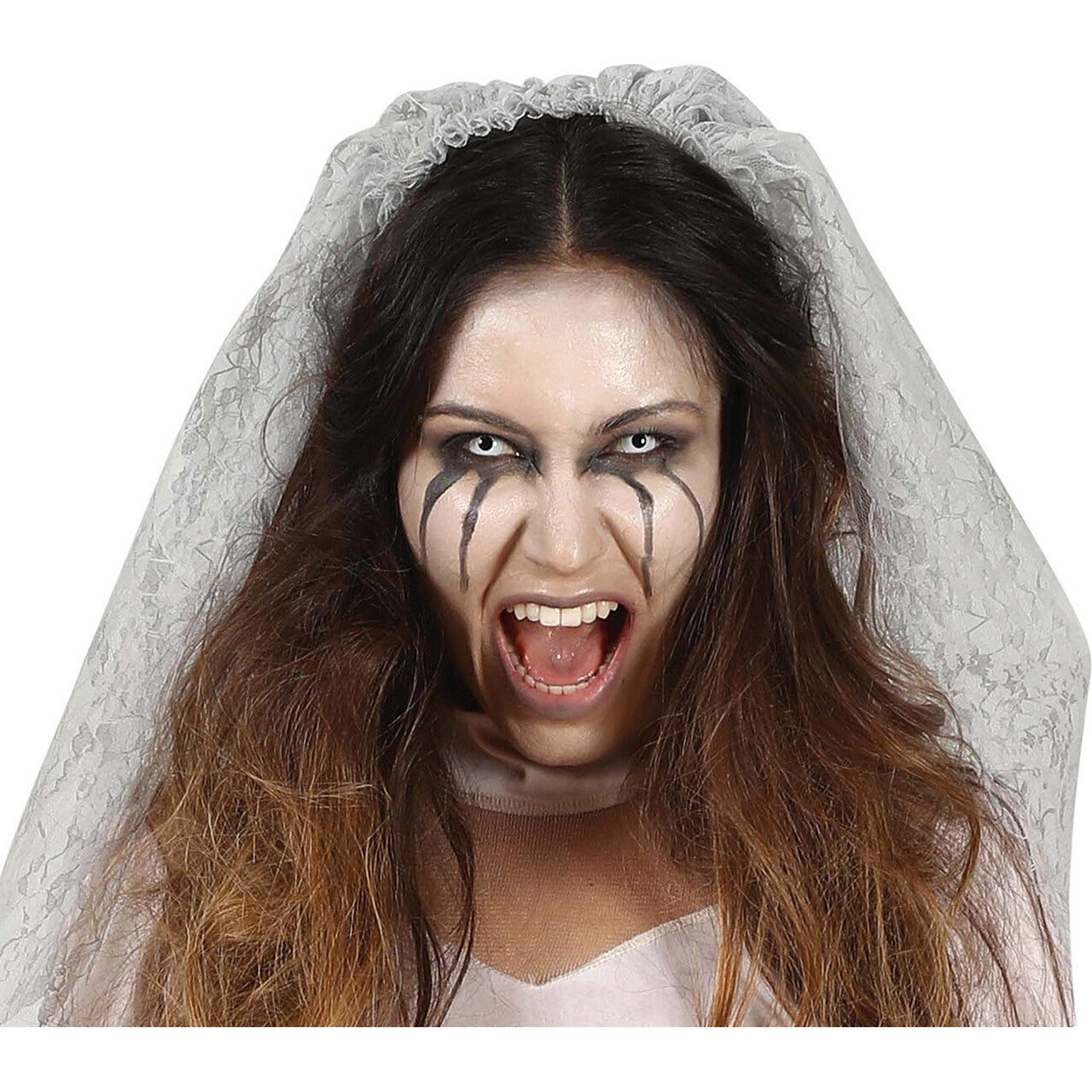 Op deze afbeelding zie je een Kostuums, van het merk Guirca. Hysterische Spookbruid Hester Vrouw Kostuum