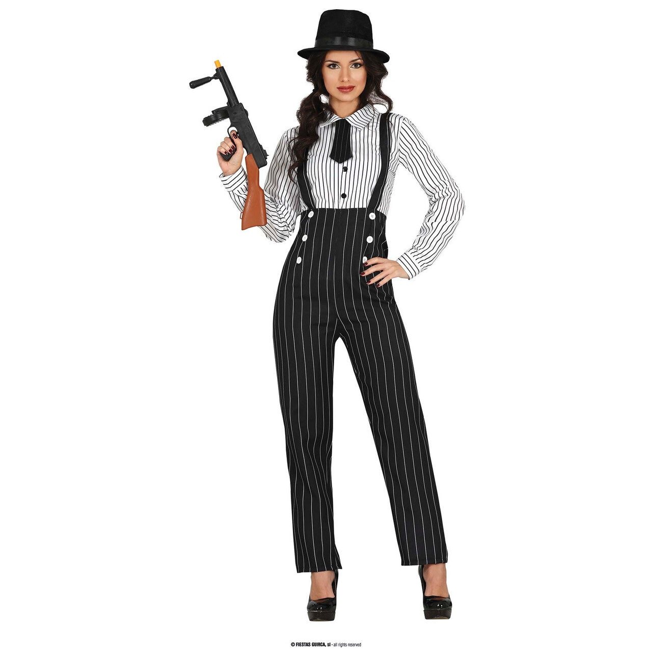 Op deze afbeelding zie je een Kostuums, van het merk Guirca. Verleidelijke Italiaanse Mega Gangster Vrouw Kostuum
