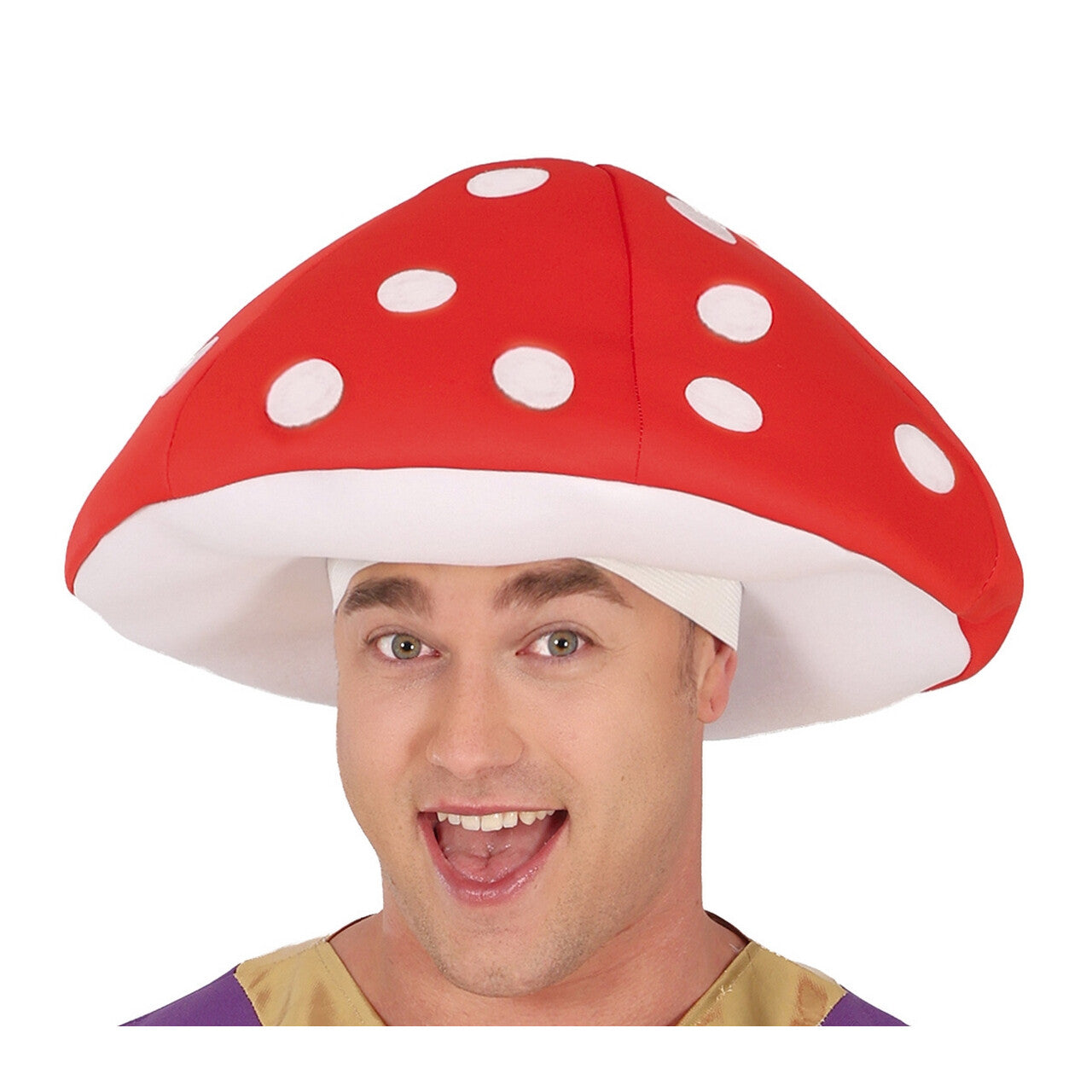 Op deze afbeelding zie je een Kostuums, van het merk Guirca. Mario Mushroom Toad Man Kostuum