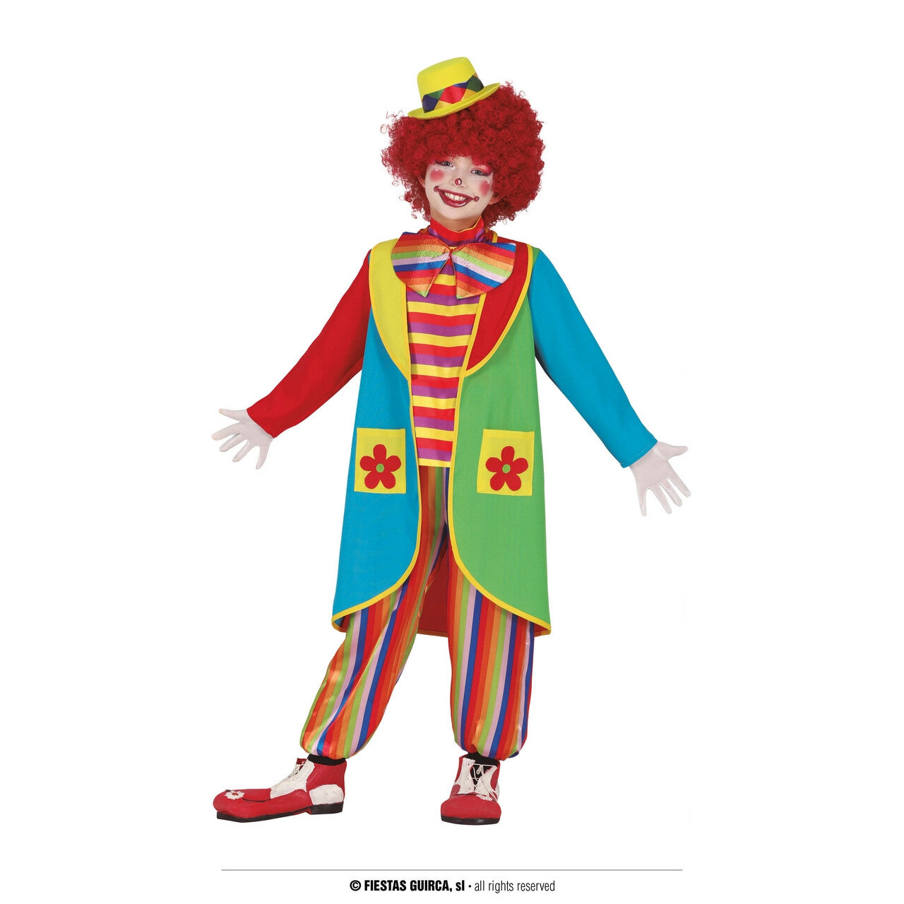 Op deze afbeelding zie je een Kostuums, van het merk Guirca. Vrolijke Gestreepte Grappenmaker Kind Kostuum