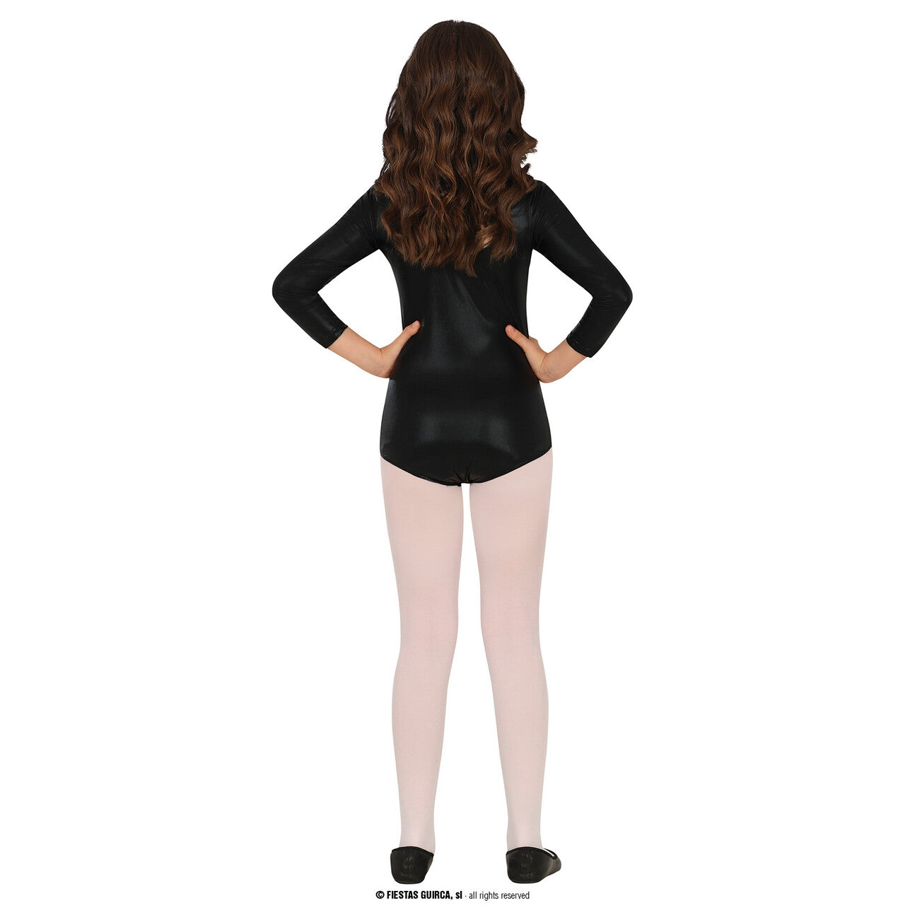 Op deze afbeelding zie je een Kostuums, van het merk Guirca. Turnen In Metallic Zwart Bodysuit Kind Meisje Kostuum